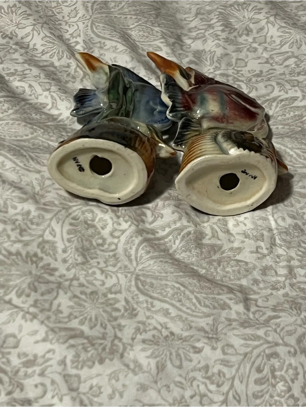 Ceramic Fish Figurine Salt & Pepper Shakers - Blue and Multicolor